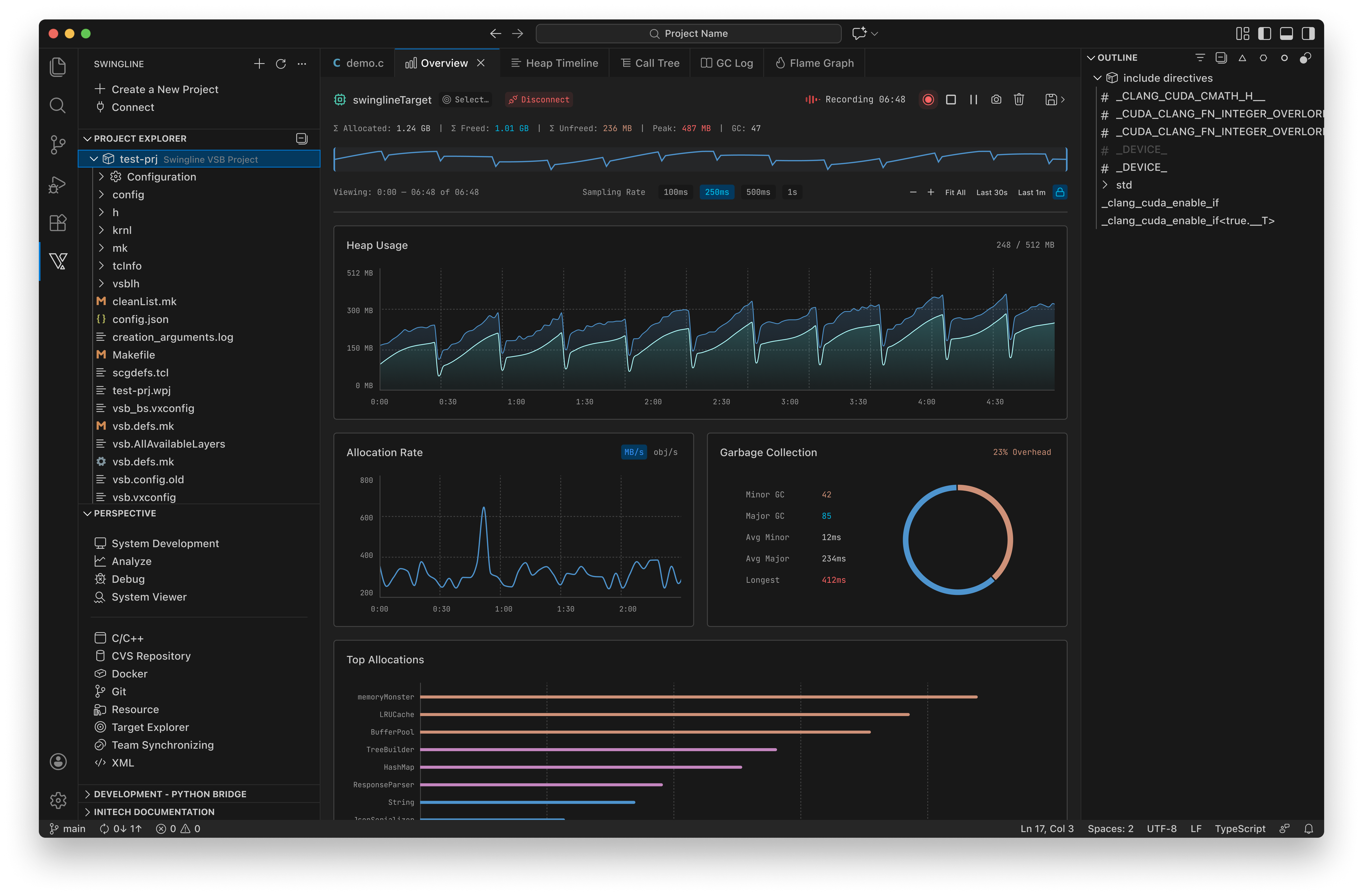 Memory Analyzer: heap usage, allocation rate and garbage collection overview