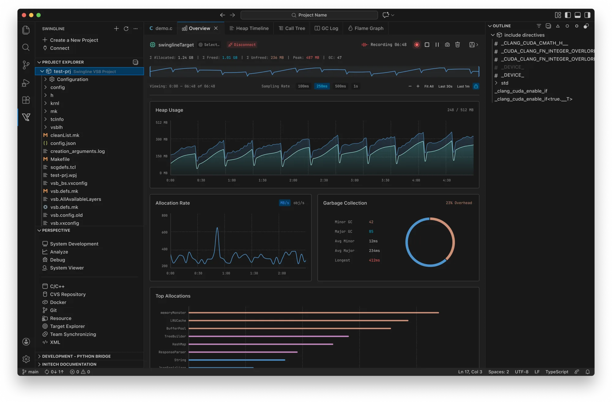 Memory Analyzer: heap usage, allocation rate and garbage collection overview